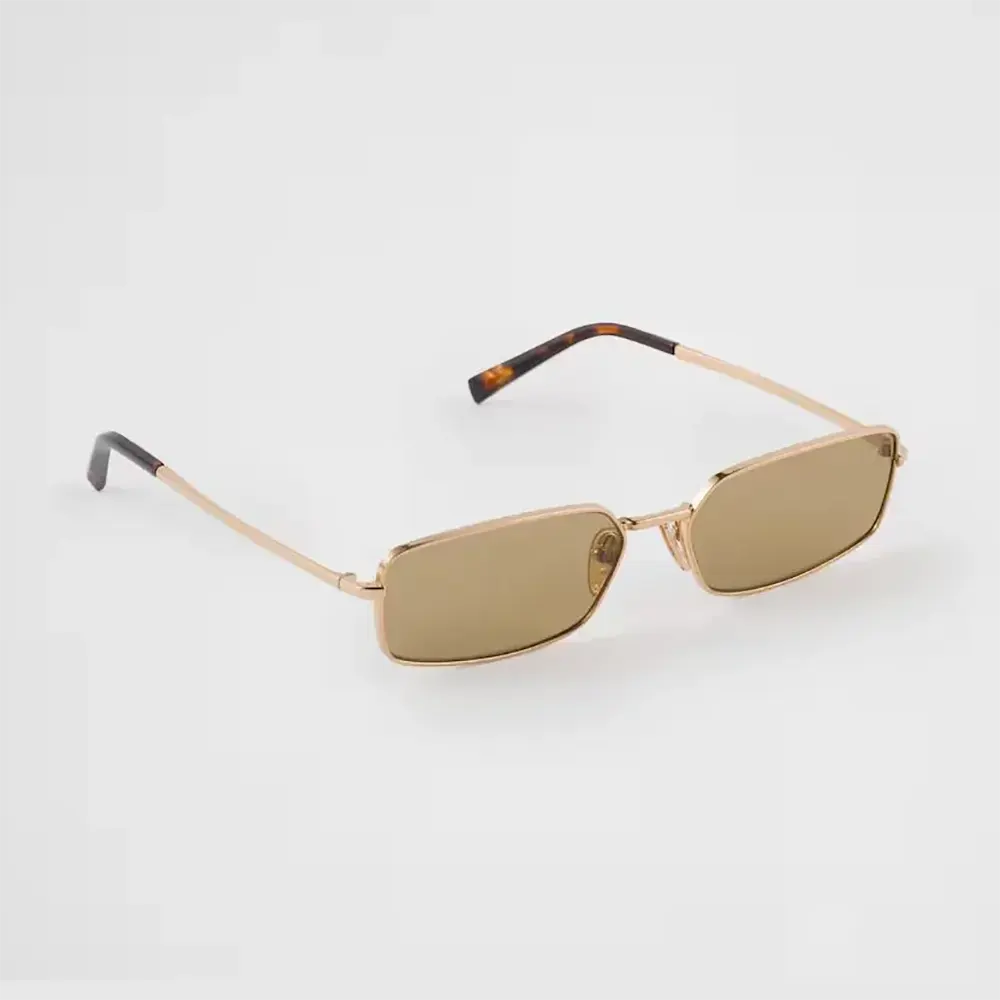 Front view of Prada Unisex Sunglasses with black acetate frame