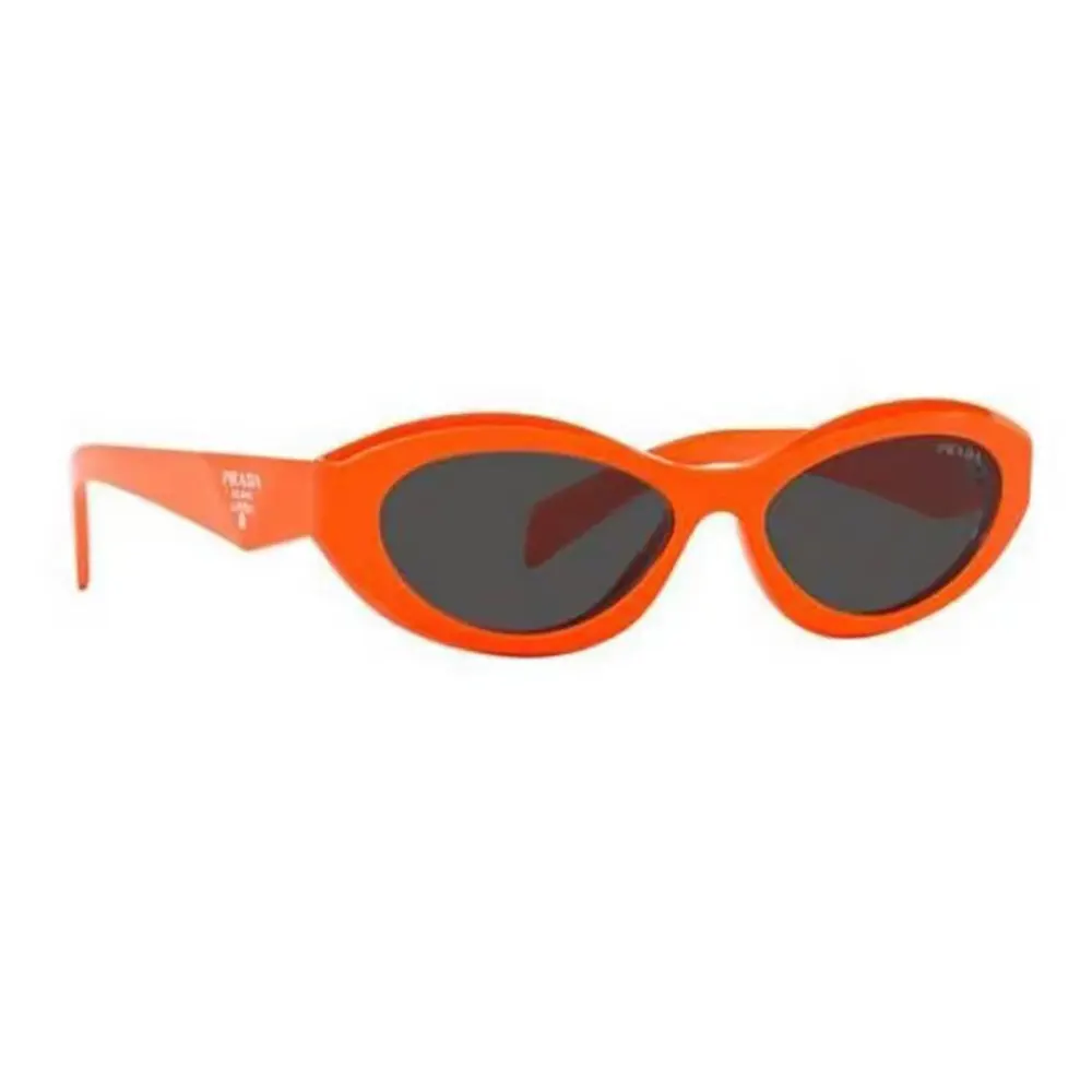 Front view of Prada Unisex Symbole Sunglasses-Orange oversized frame