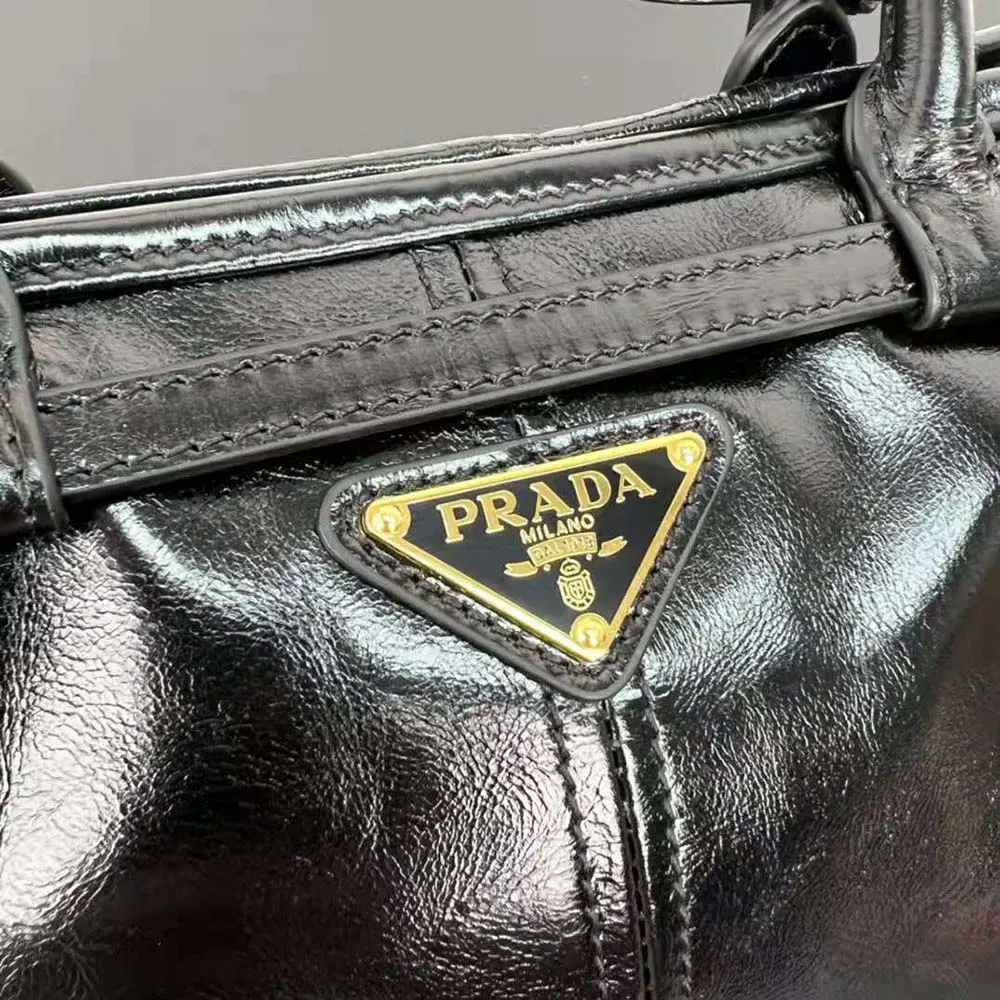 Prada Women Medium Leather Handbag-Black - image 9