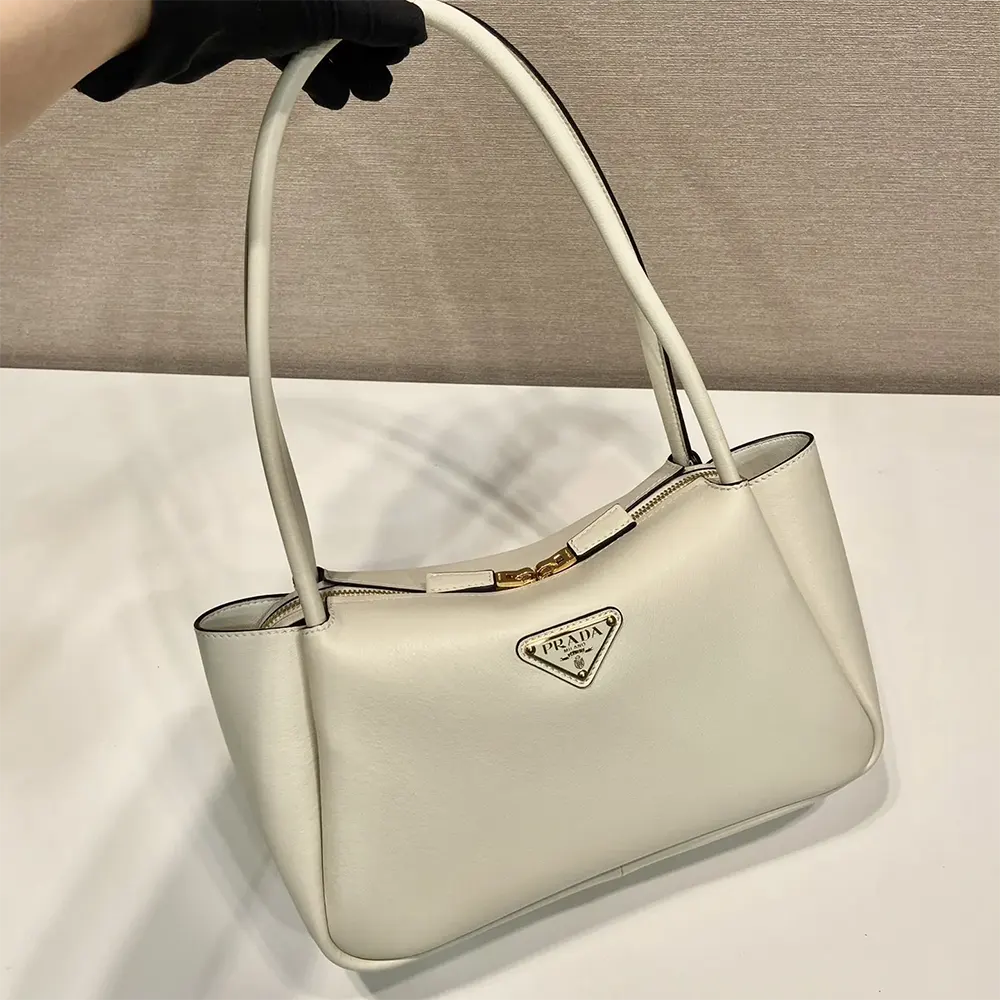 Prada Women Medium Leather Handbag-White - image 4