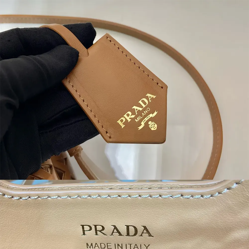 Prada Women Panier Leather Mini-bag with Cut-out Motif-Brown - image 10