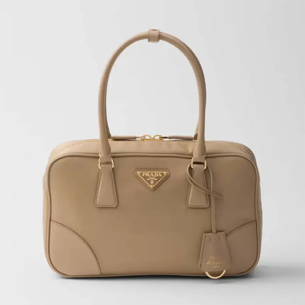 Front view of Prada Women Re-Edition 1978 Medium Sandy bag