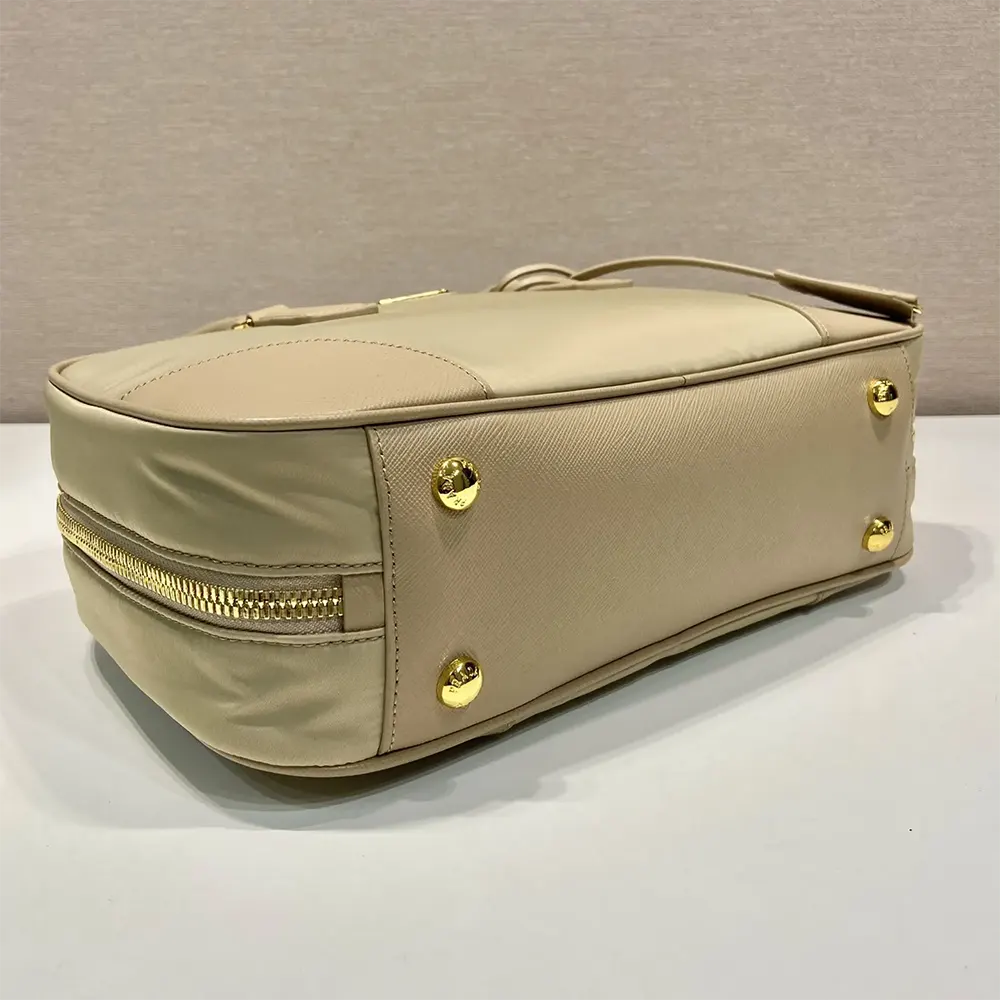 Prada Women Re-Edition 1978 Medium Re-Nylon and Saffiano Leather Two-handle Bag-Sandy - image 7