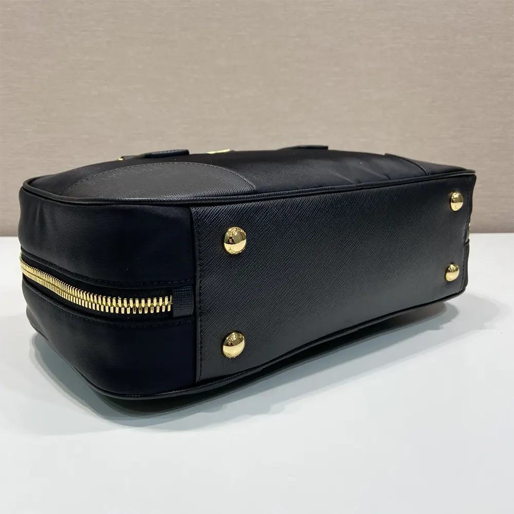 Prada Women Re-Edition 1978 Medium Re-Nylon and Saffiano Leather Two-handle Bag-Black - image 8