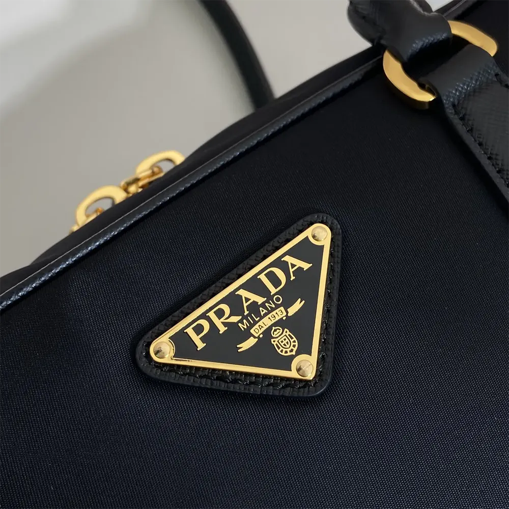 Prada Women Re-Edition 1978 Medium Re-Nylon and Saffiano Leather Two-handle Bag-Black - image 9