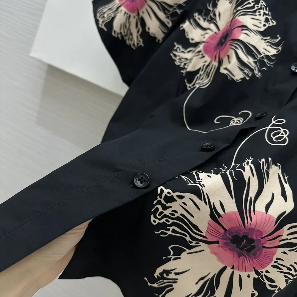 Prada Women Short-sleeved Printed Poplin Shirt - image 10