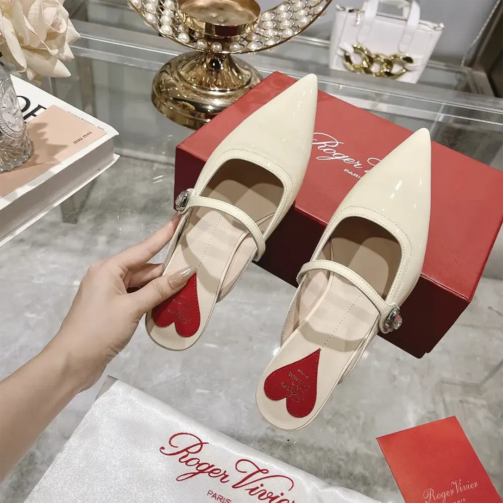 Roger Vivier Women Mary Jane Virgule Mules in Patent Leather-White - image 6