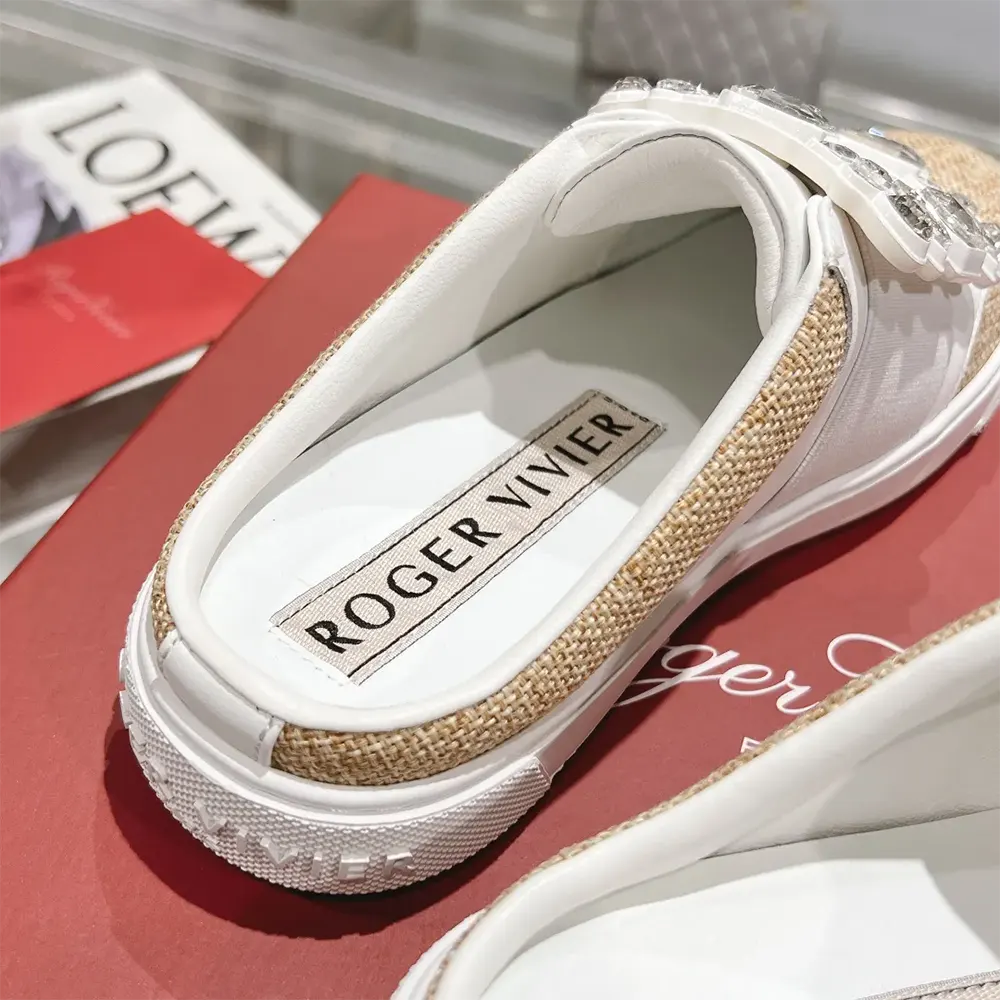 Roger Vivier Women Very Vivier Strass Buckle Mules in Leather - image 9