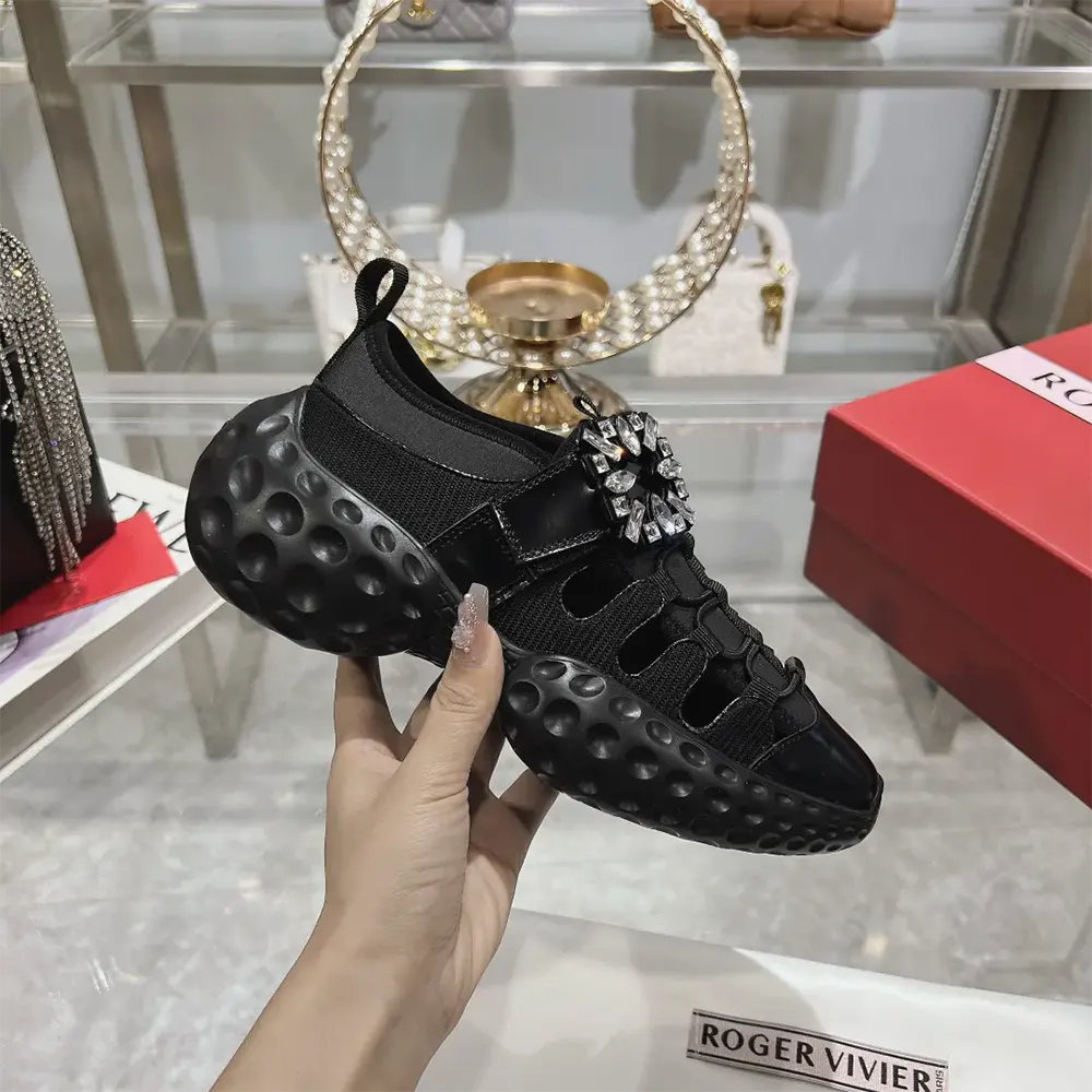Roger Vivier Women Viv’ Run Light Trekky Sneakers in Fabric-Black - image 6