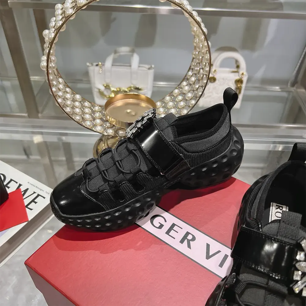 Roger Vivier Women Viv’ Run Light Trekky Sneakers in Fabric-Black - image 7