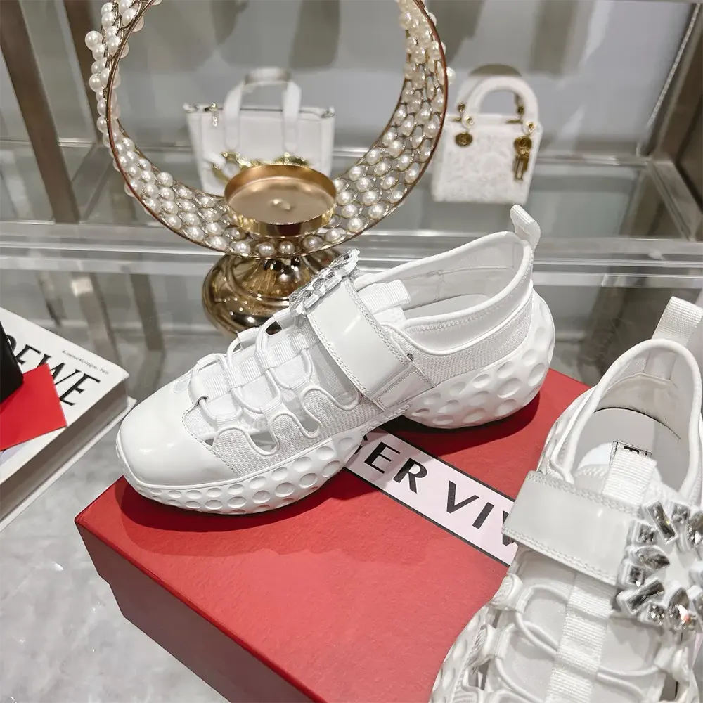 Roger Vivier Women Viv’ Run Light Trekky Sneakers in Fabric-White - image 6