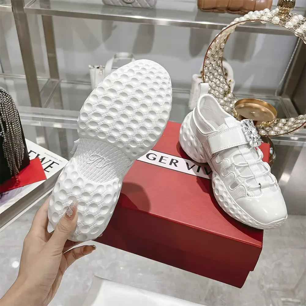 Roger Vivier Women Viv’ Run Light Trekky Sneakers in Fabric-White - image 7