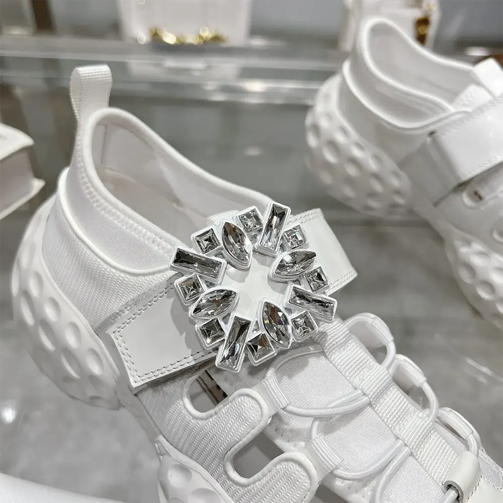 Roger Vivier Women Viv’ Run Light Trekky Sneakers in Fabric-White - image 10
