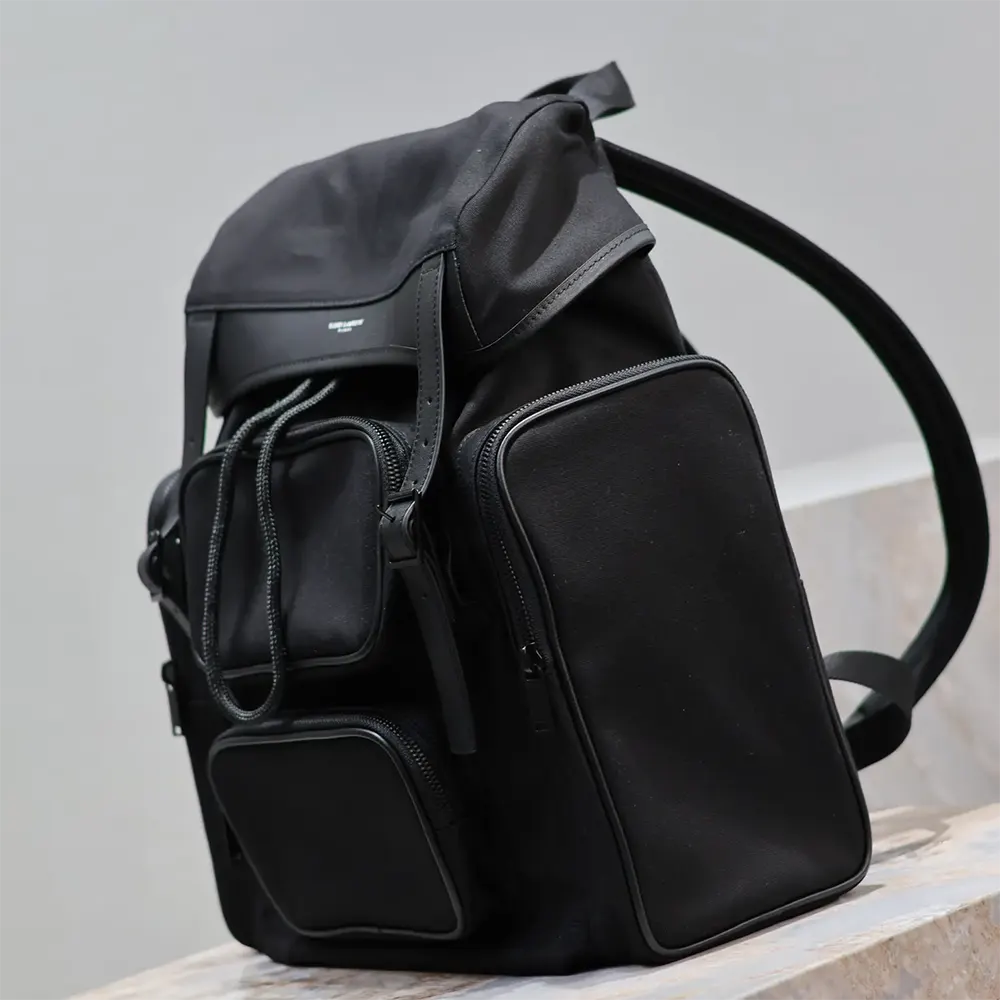 Saint Laurent YSL Men City Multi-pocket Backpack in Econyl® Smooth Leather and Nylon - image 5