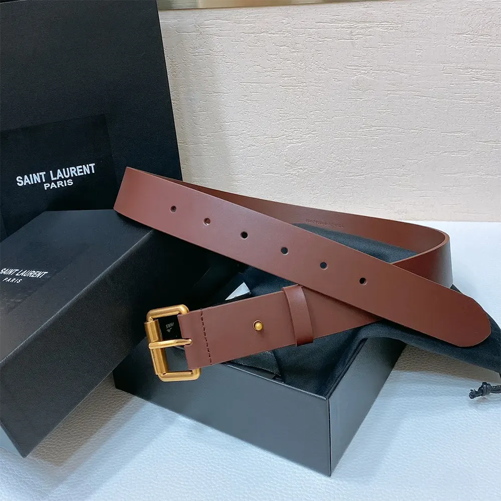Side angle showing adjustable holes on Saint Laurent YSL Motorcycle Belt