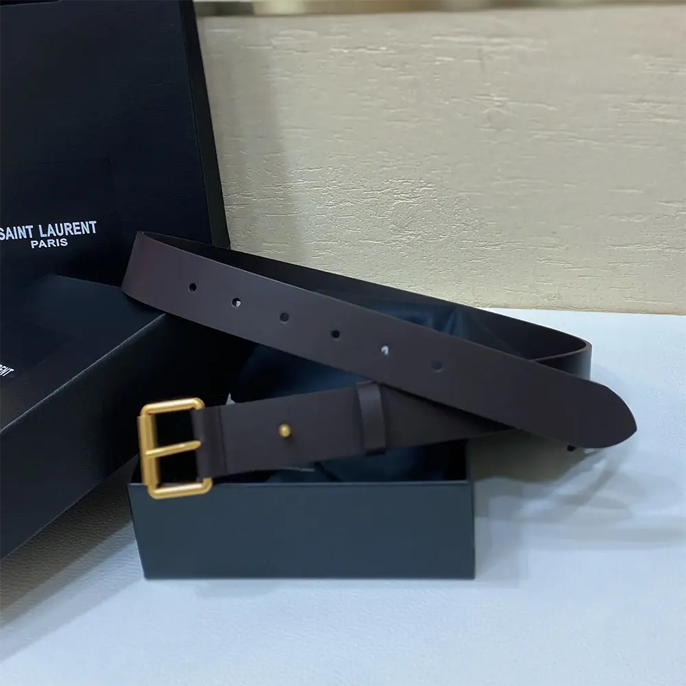 Styled shot of Saint Laurent YSL Unisex Motorcycle Belt on waist