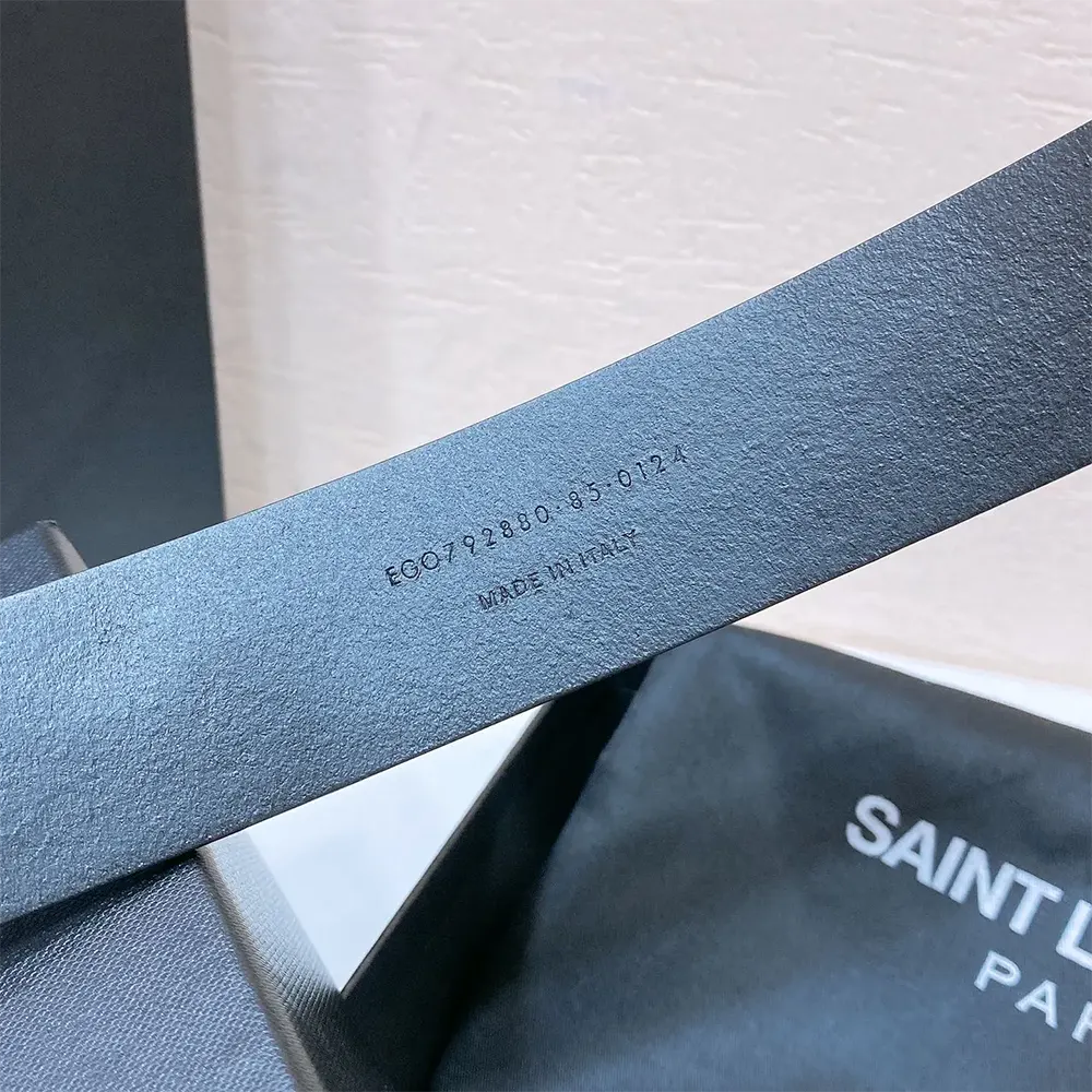 Saint Laurent YSL Unisex Motorcycle Belt in Leather-Black - image 7