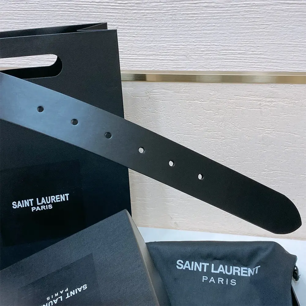 Saint Laurent YSL Unisex Motorcycle Belt in Leather-Black - image 6