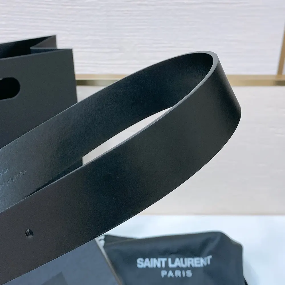 Saint Laurent YSL Unisex Motorcycle Belt in Leather-Black - image 5