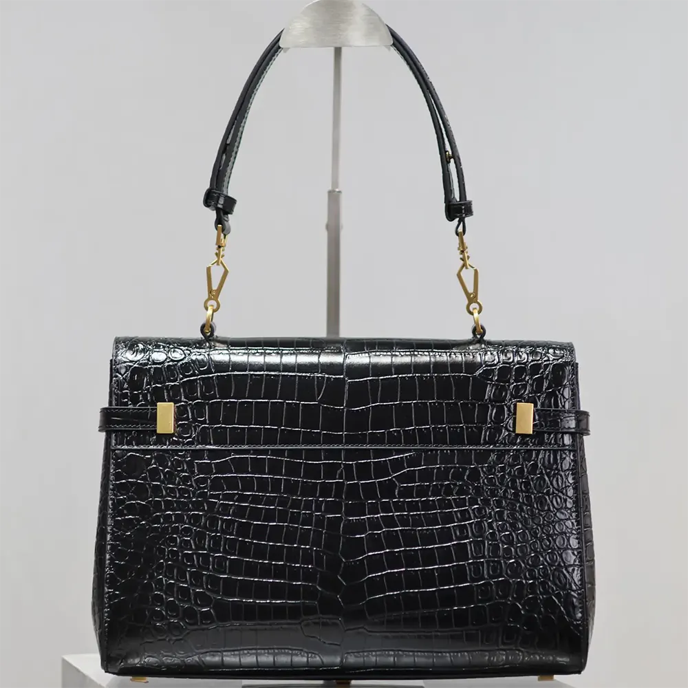 Side view showing sleek silhouette of Saint Laurent YSL Women Manhattan Top-handle