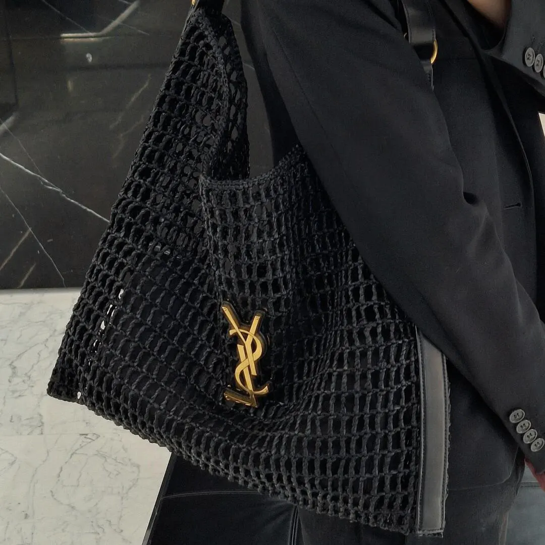 Saint Laurent YSL Women Oxalis Bag in Raffia Macramé - image 10