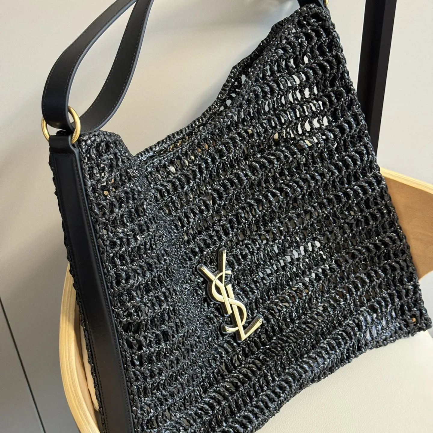 Saint Laurent YSL Women Oxalis Bag in Raffia Macramé - image 4