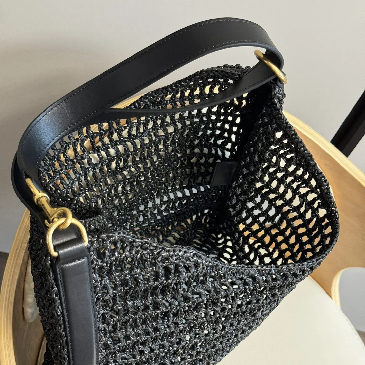 Saint Laurent YSL Women Oxalis Bag in Raffia Macramé - image 6