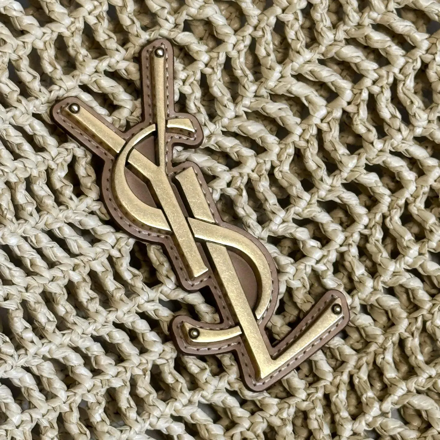 Saint Laurent YSL Women Oxalis in Raffia Crochet and Leather - image 10