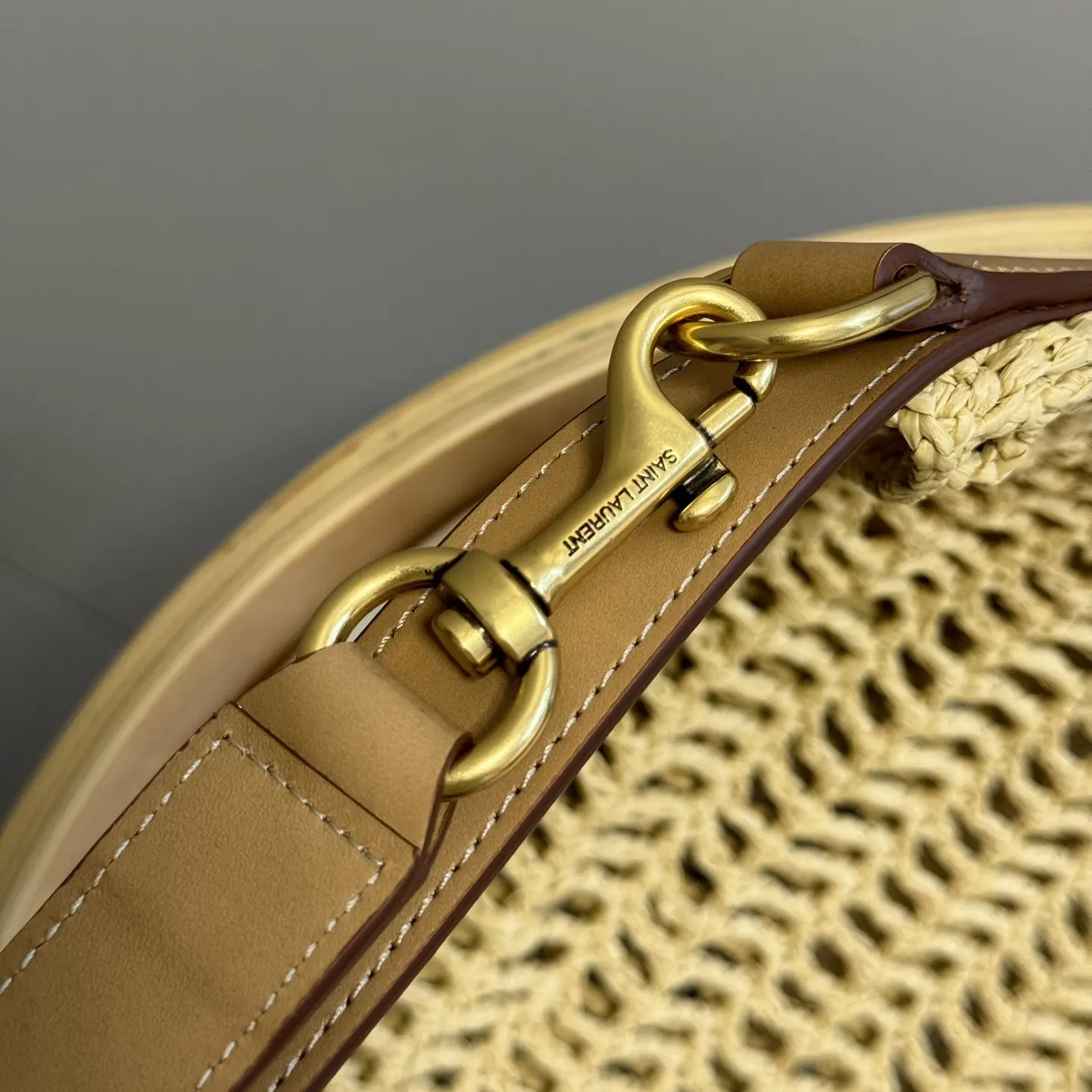Saint Laurent YSL Women Oxalis in Raffia Crochet and Leather - image 6