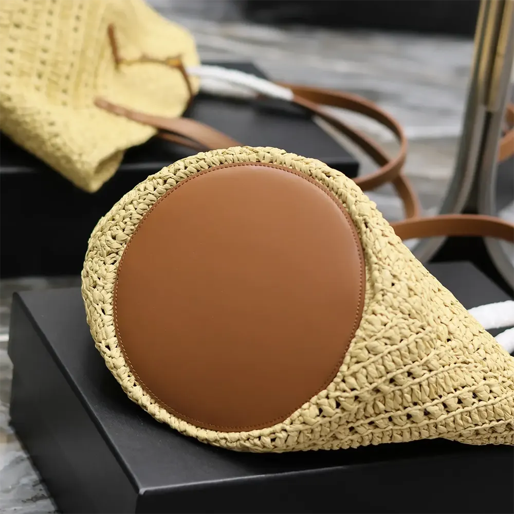 Saint Laurent YSL Women Panier Small in Raffia and Vegetable-tanned Leather - image 6