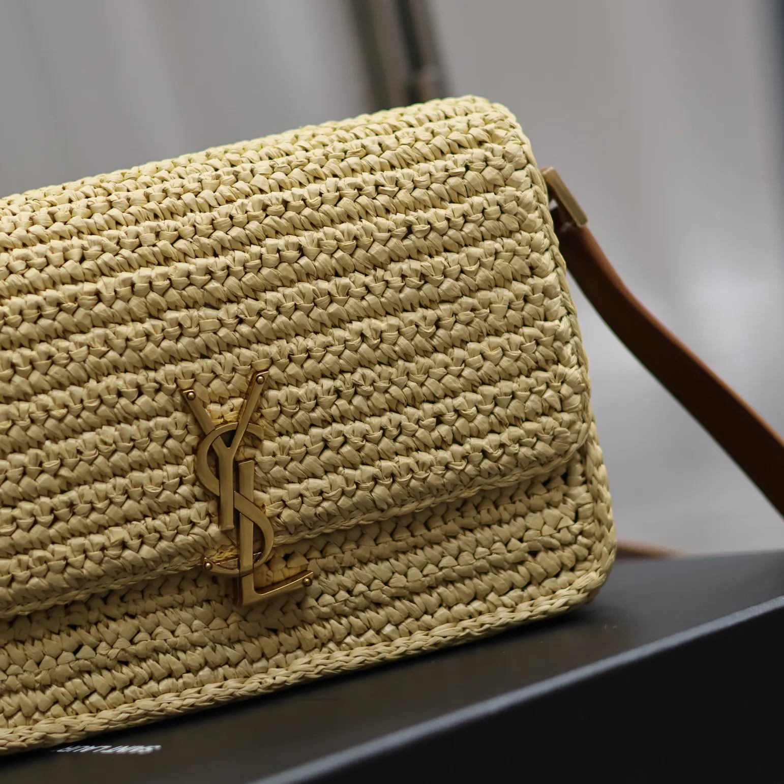 Saint Laurent YSL Women Solferino Medium in Raffia and Vegetable-tanned Leather - image 7