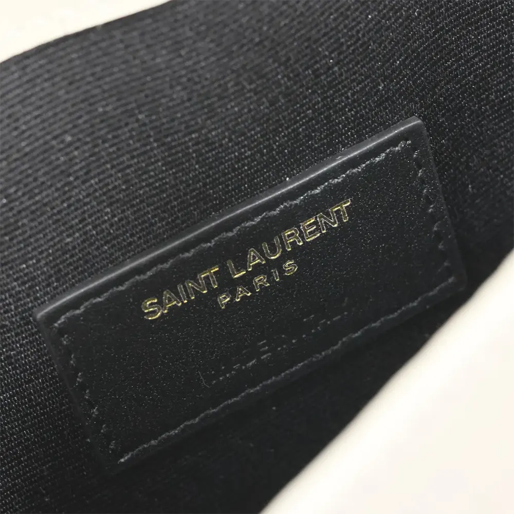 Saint Laurent YSL Women Uptown Pouch in Crocodile-embossed Shiny Leather-White - image 10