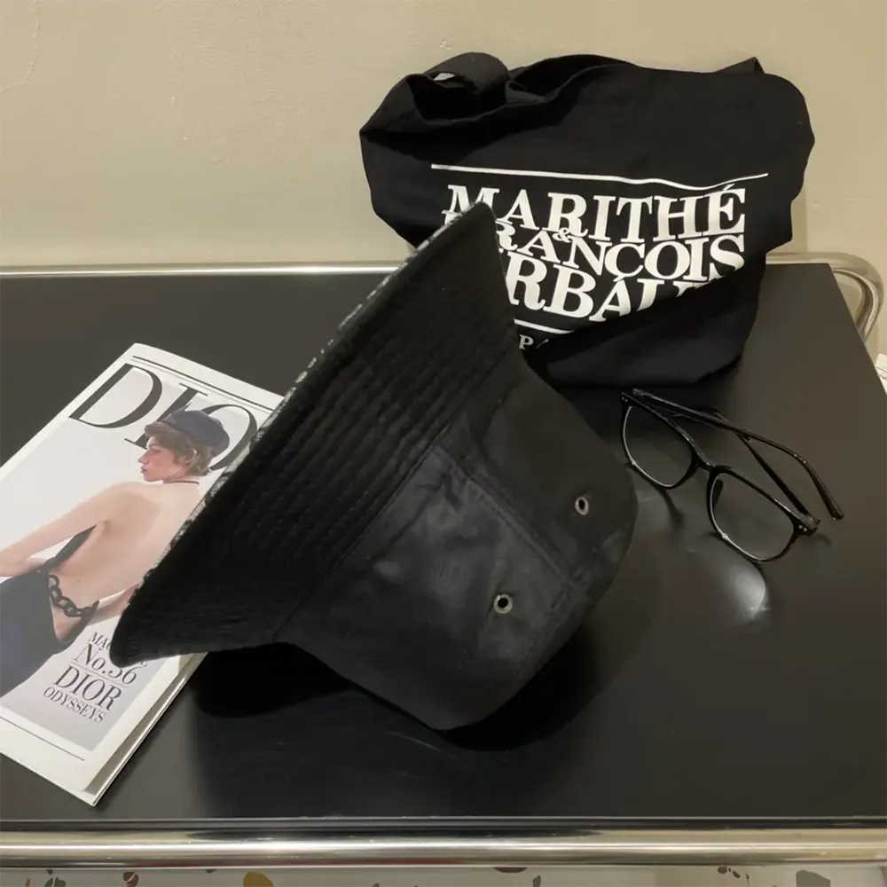 Dior Unisex Reversible Teddy-D Small Brim Bucket Hat Black Cotton Blend - image 6