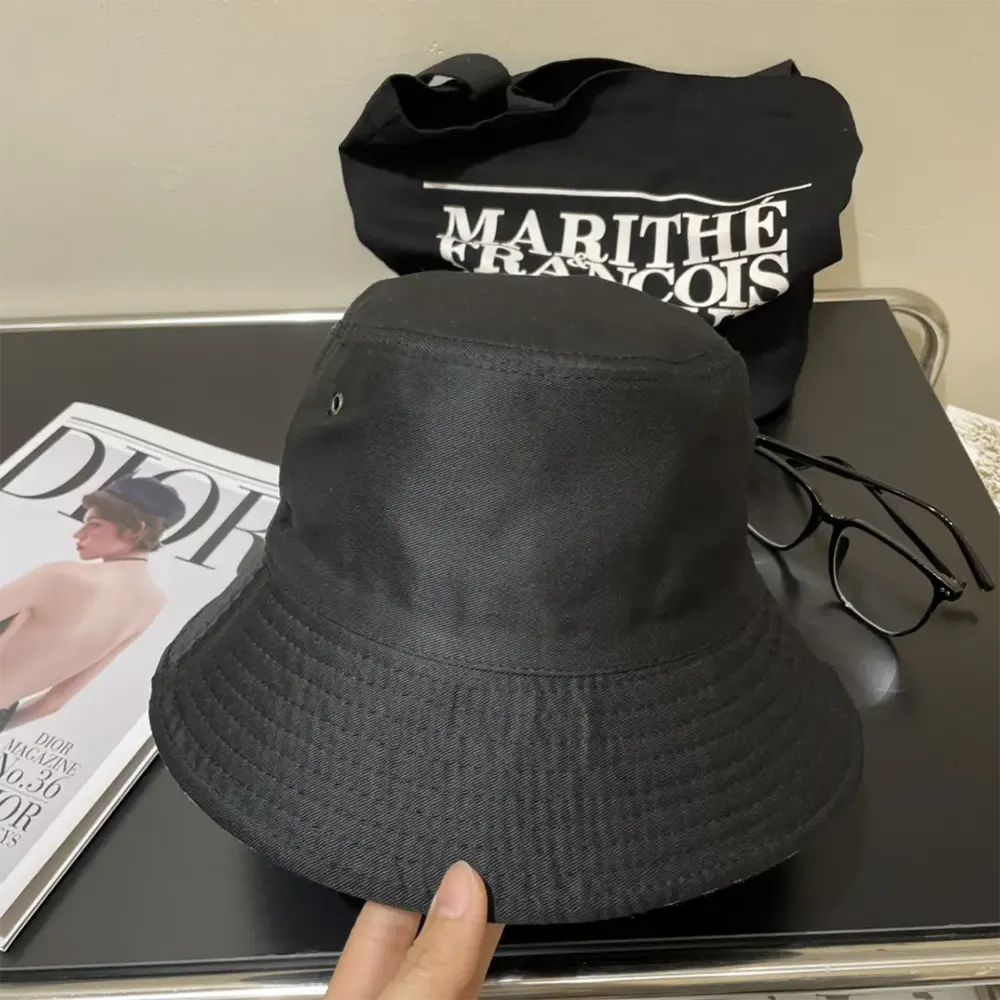 Dior Unisex Reversible Teddy-D Small Brim Bucket Hat Black Cotton Blend - image 5