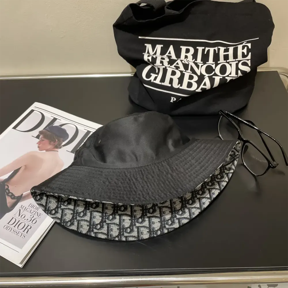 Dior Unisex Reversible Teddy-D Small Brim Bucket Hat Black Cotton Blend - image 7