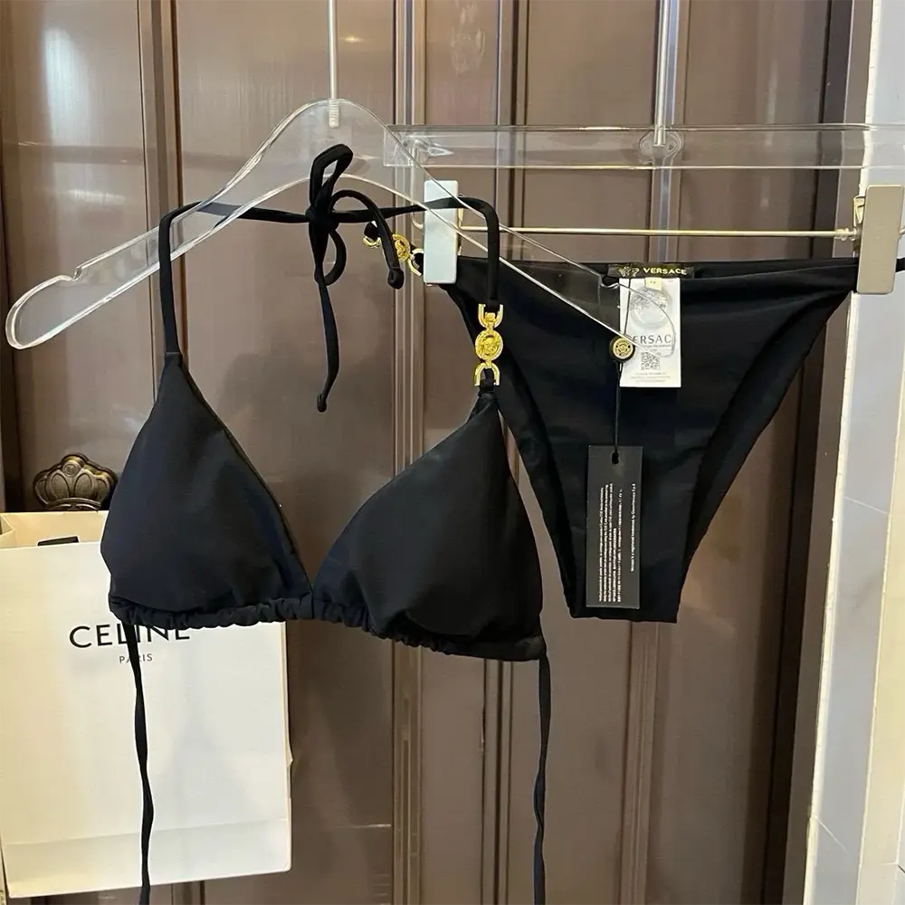 Side angle showing silhouette of Versace Women Medusa 95 Bikini Top and Bottoms