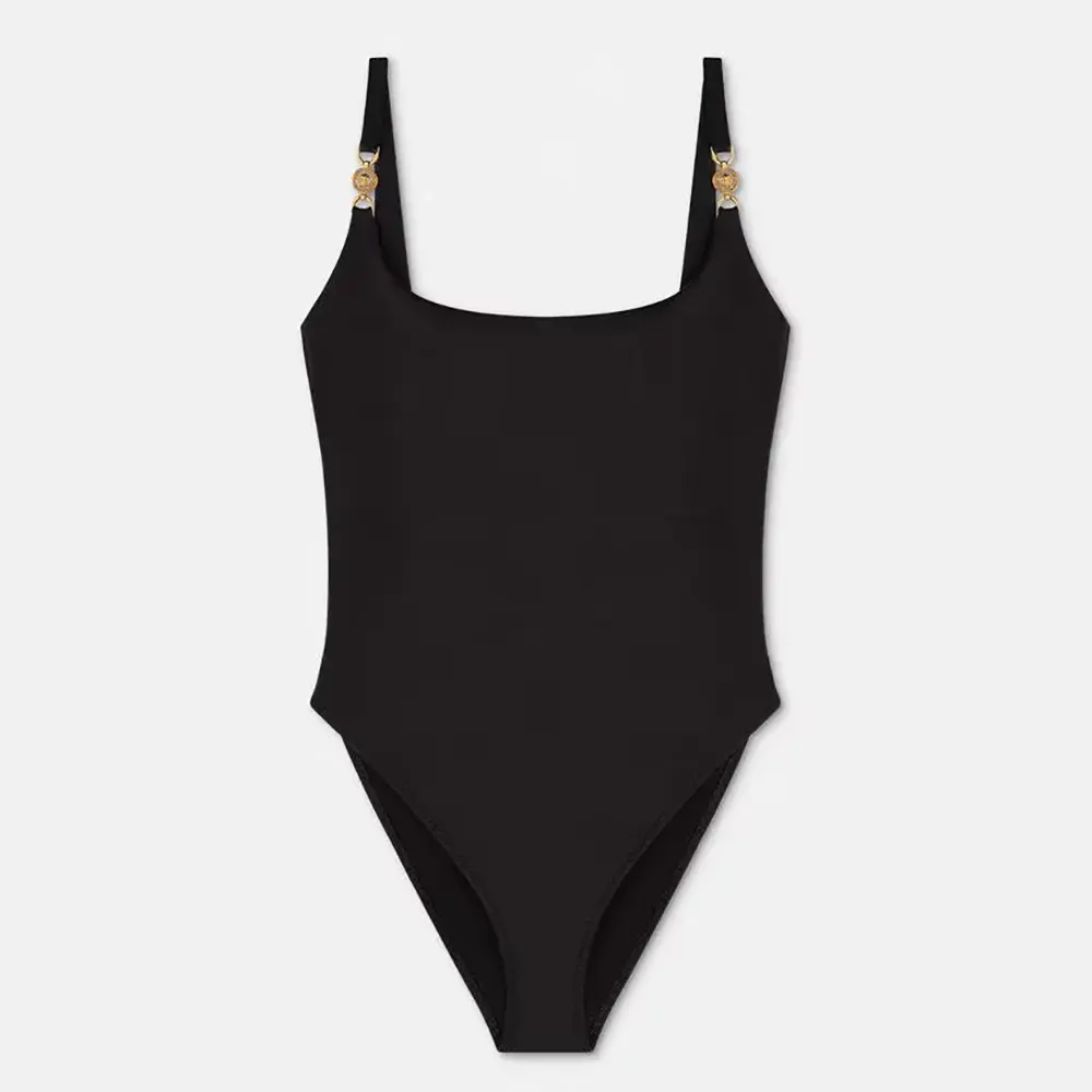 Front view of Versace Women Medusa 95 One-piece Swimsuit-Black
