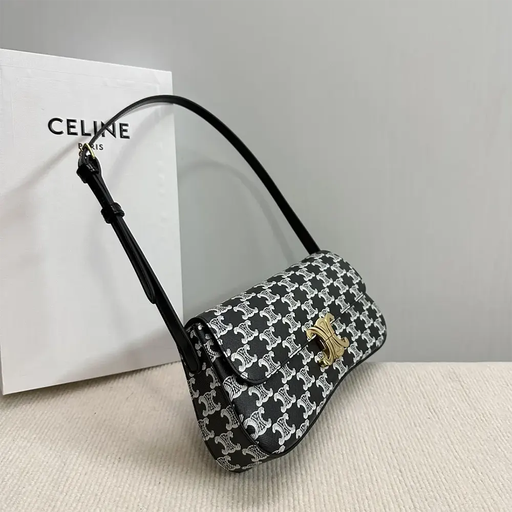 Celine Women Medium Celine Lola Bag in Triomphe Canvas Two-tone 115532FQO.38NO - image 4