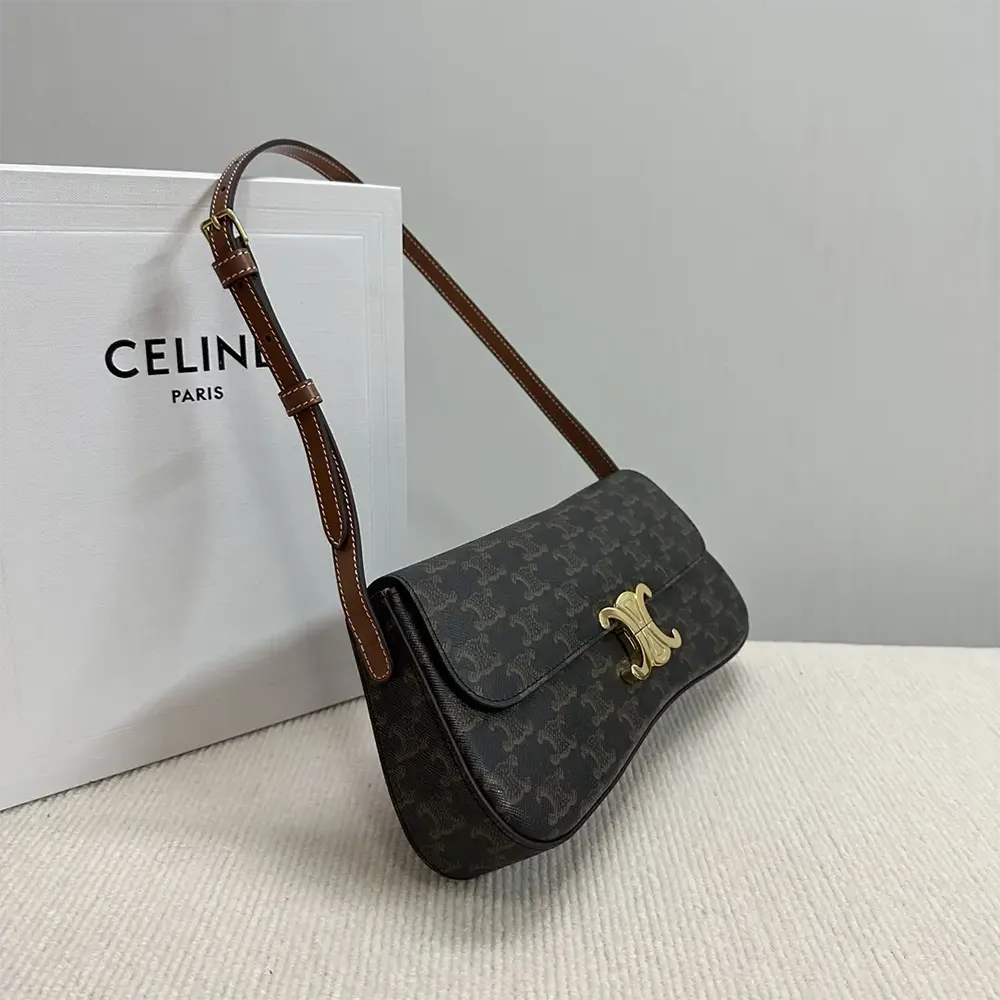 Celine Women Medium Celine Lola Bag in Triomphe Canvas and Calfskin - image 4