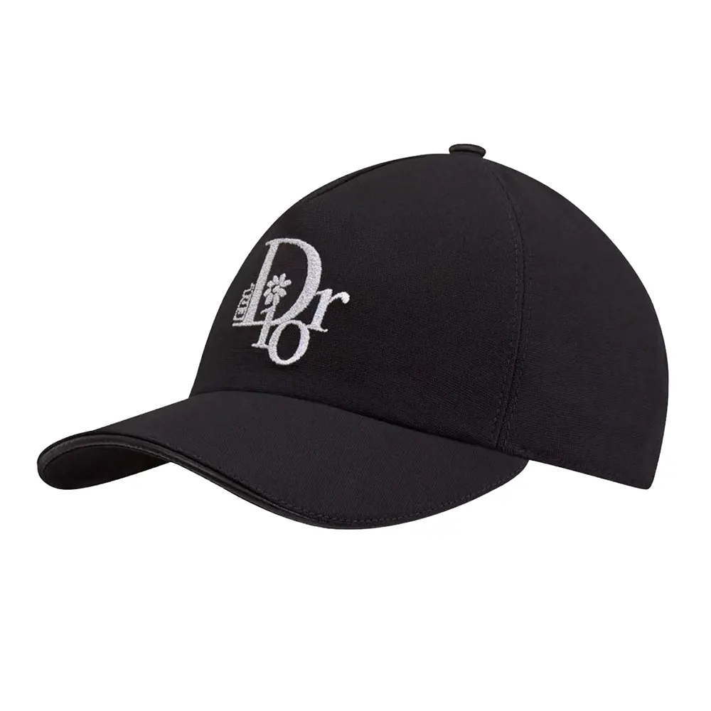 Front view of Dior Unisex by Erl Baseball Cap Black Cotton Canvas
