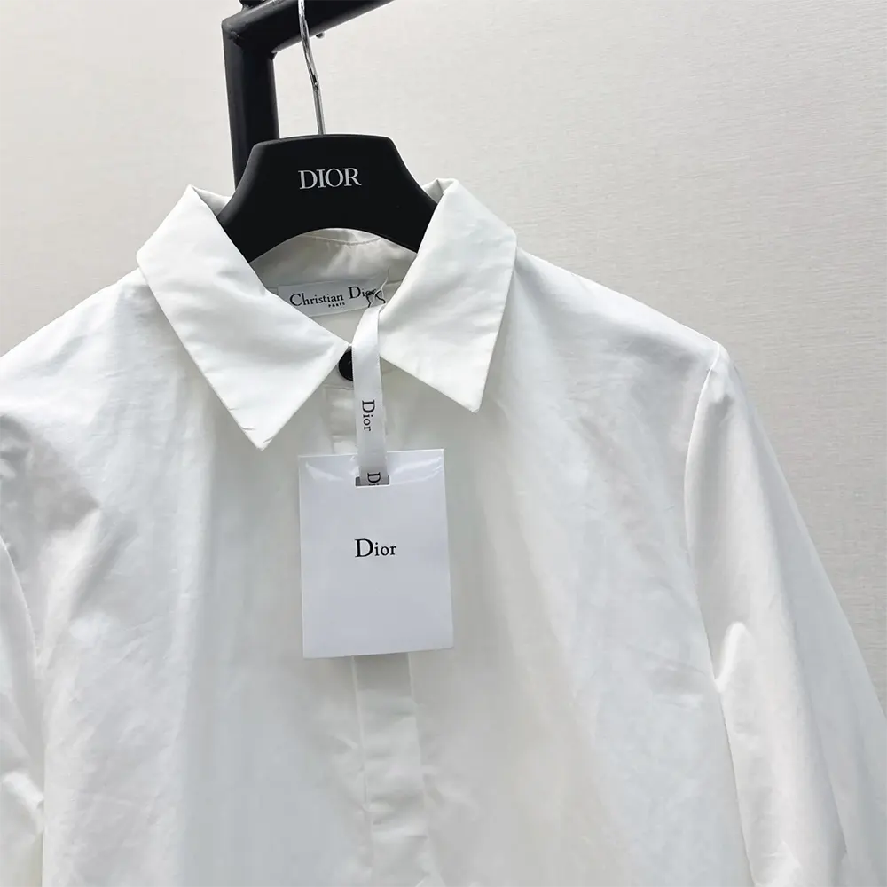 Dior Women Blouse with Puff Sleeves White Cotton Poplin 351B07A3356_X0100 - image 6