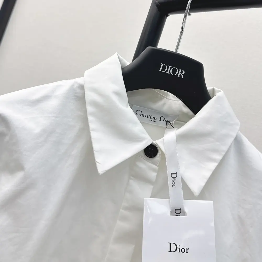 Dior Women Blouse with Puff Sleeves White Cotton Poplin 351B07A3356_X0100 - image 7