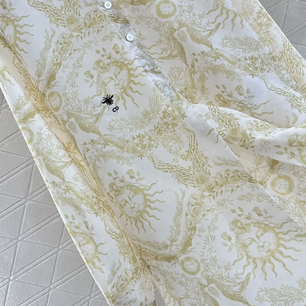 Dior Women Dioriviera Long Blouse White and Lemon Yellow Cotton Muslin - image 5