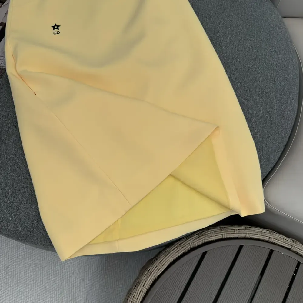 Dior Women Dioriviera Straight Dress Lemon Yellow Wool and Silk - image 7