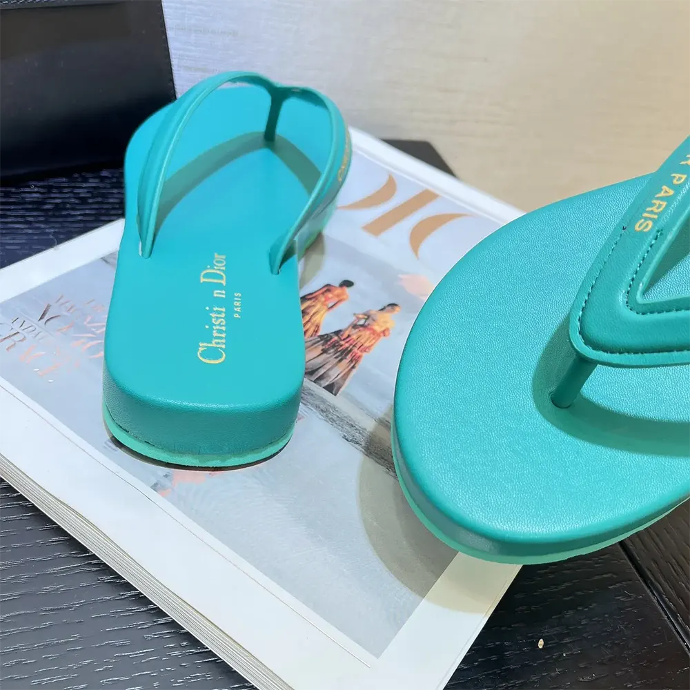 Dior Women Diorsea Thong Sandal Aquamarina Leather-Effect Fabric - image 8