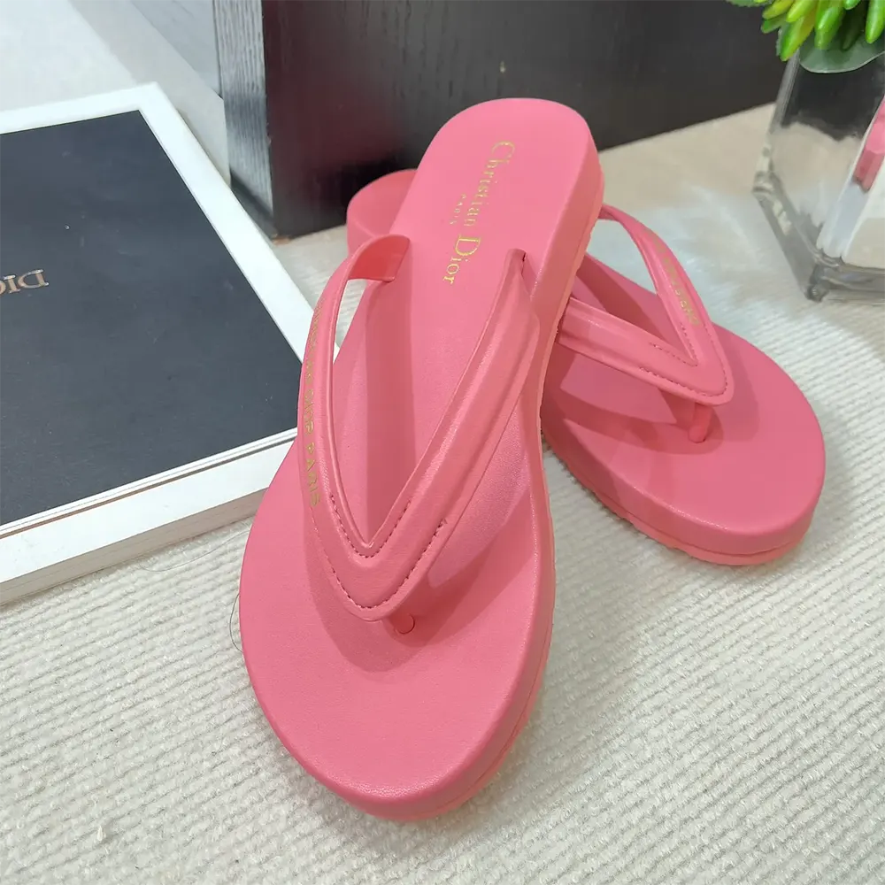 Dior Women Diorsea Thong Sandal Candy Pink Leather-Effect Fabric - image 4