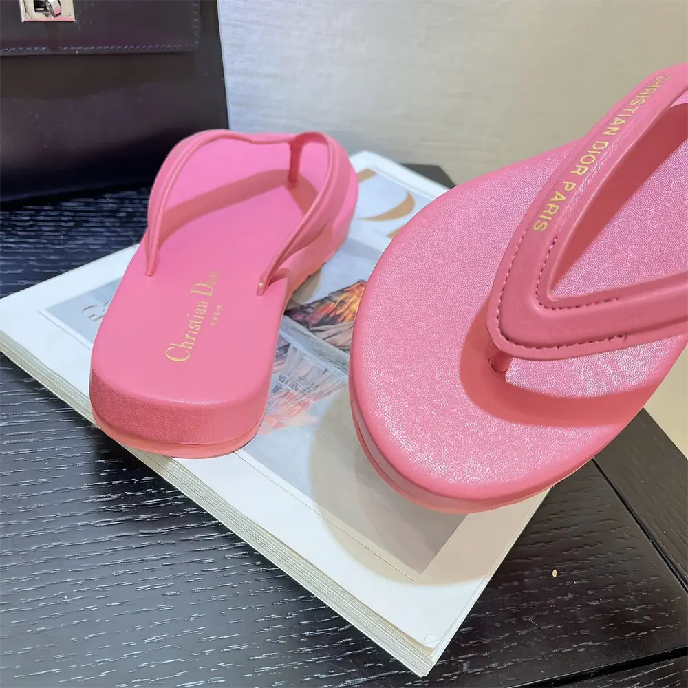 Dior Women Diorsea Thong Sandal Candy Pink Leather-Effect Fabric - image 10