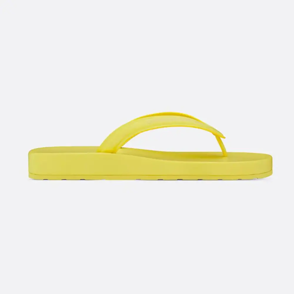 Front angle view of Dior Women Diorsea Thong Sandal Lemon Yellow