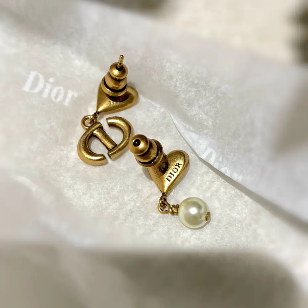 Dior Women Lucky Charms Earrings Antique Gold-Finish Metal - image 6