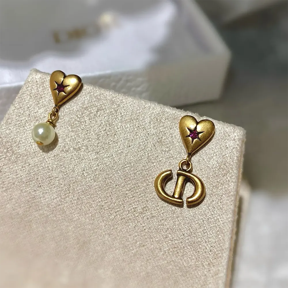 Dior Women Lucky Charms Earrings Antique Gold-Finish Metal - image 4